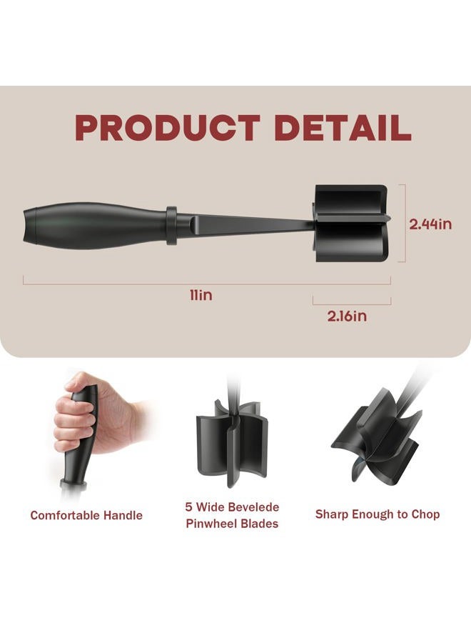 PGYARD Meat Chopper for Hamburger, Premium Heat Resistant Masher and Smasher for Ground Beef, Ground Turkey and More, Nylon Ground Beef Chopper Tool and Meat Fork, Non Stick Mix Chopper - Image 2